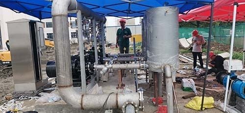 不銹鋼真空引水罐現(xiàn)場安裝圖 不銹鋼真空引水罐現(xiàn)場安裝圖